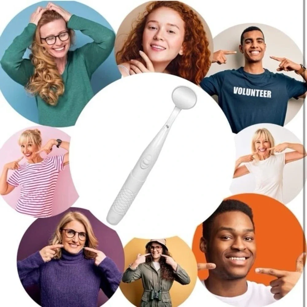 Dental Mirror with Light,Teeth Inspection LED Mirror,Anti-Fog Mouth Mirror,Denti